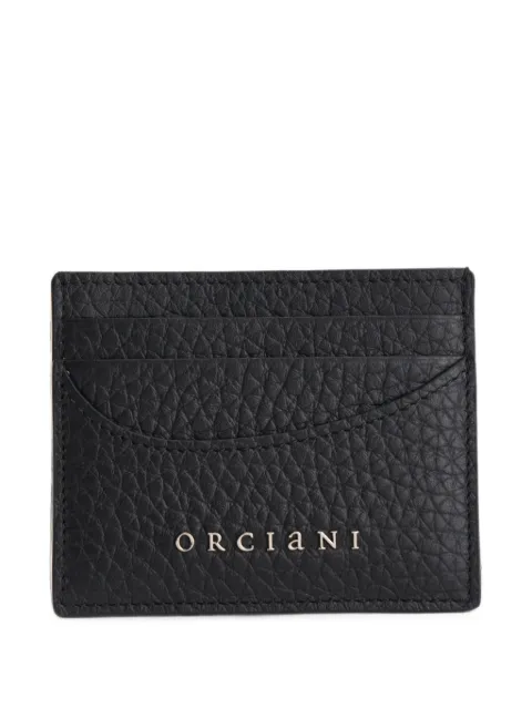 Orciani logo-plaque pebbled-leather cardholder
