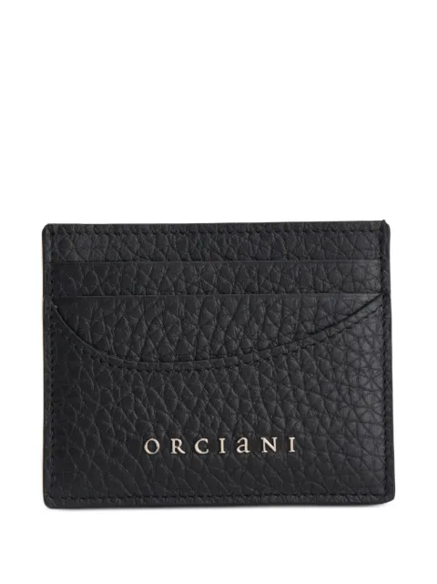 Orciani logo-plaque pebbled-leather cardholder