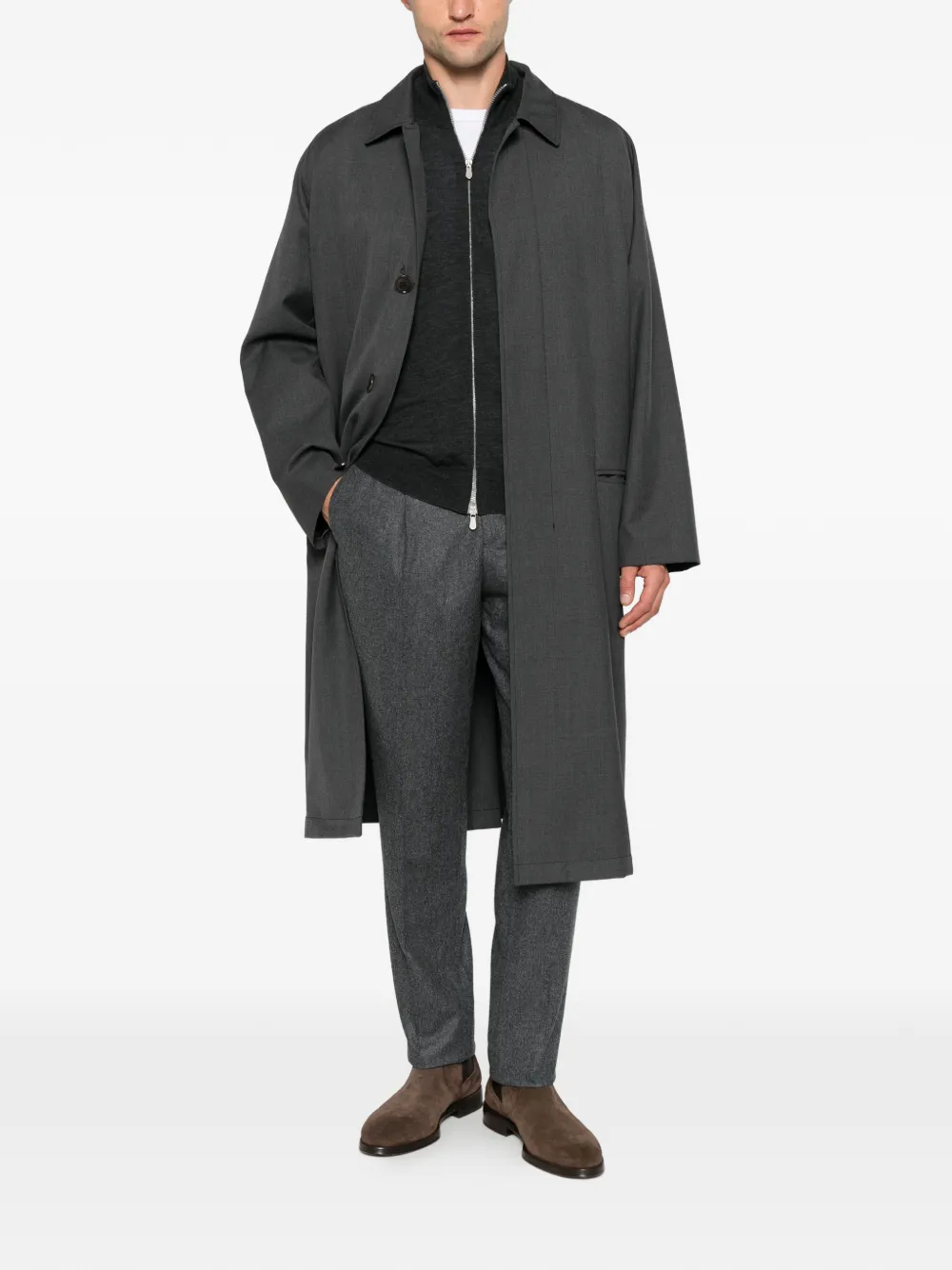 Brunello Cucinelli zip-up high-neck cardigan Grijs