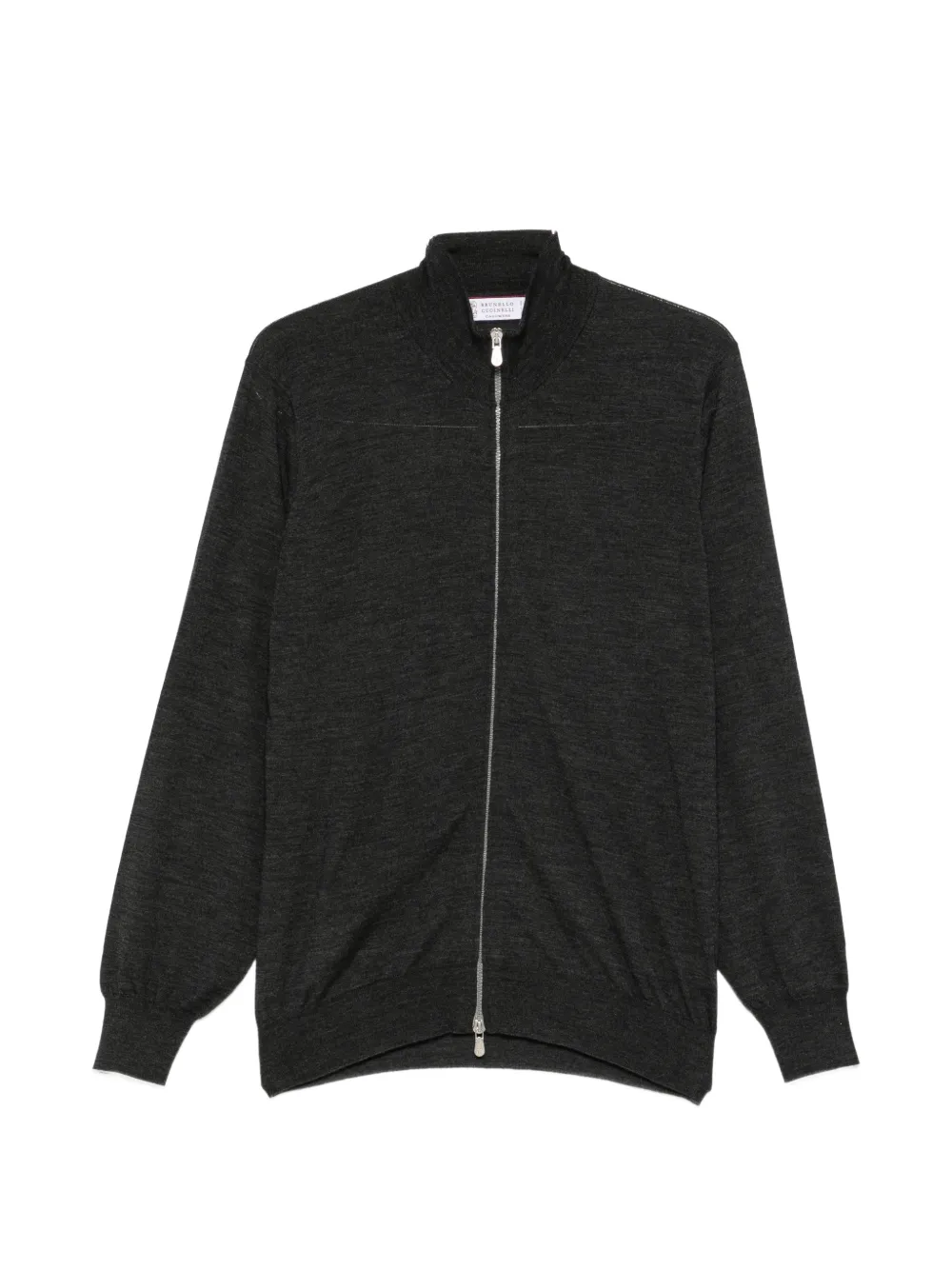 Brunello Cucinelli zip-up high-neck cardigan - Grigio