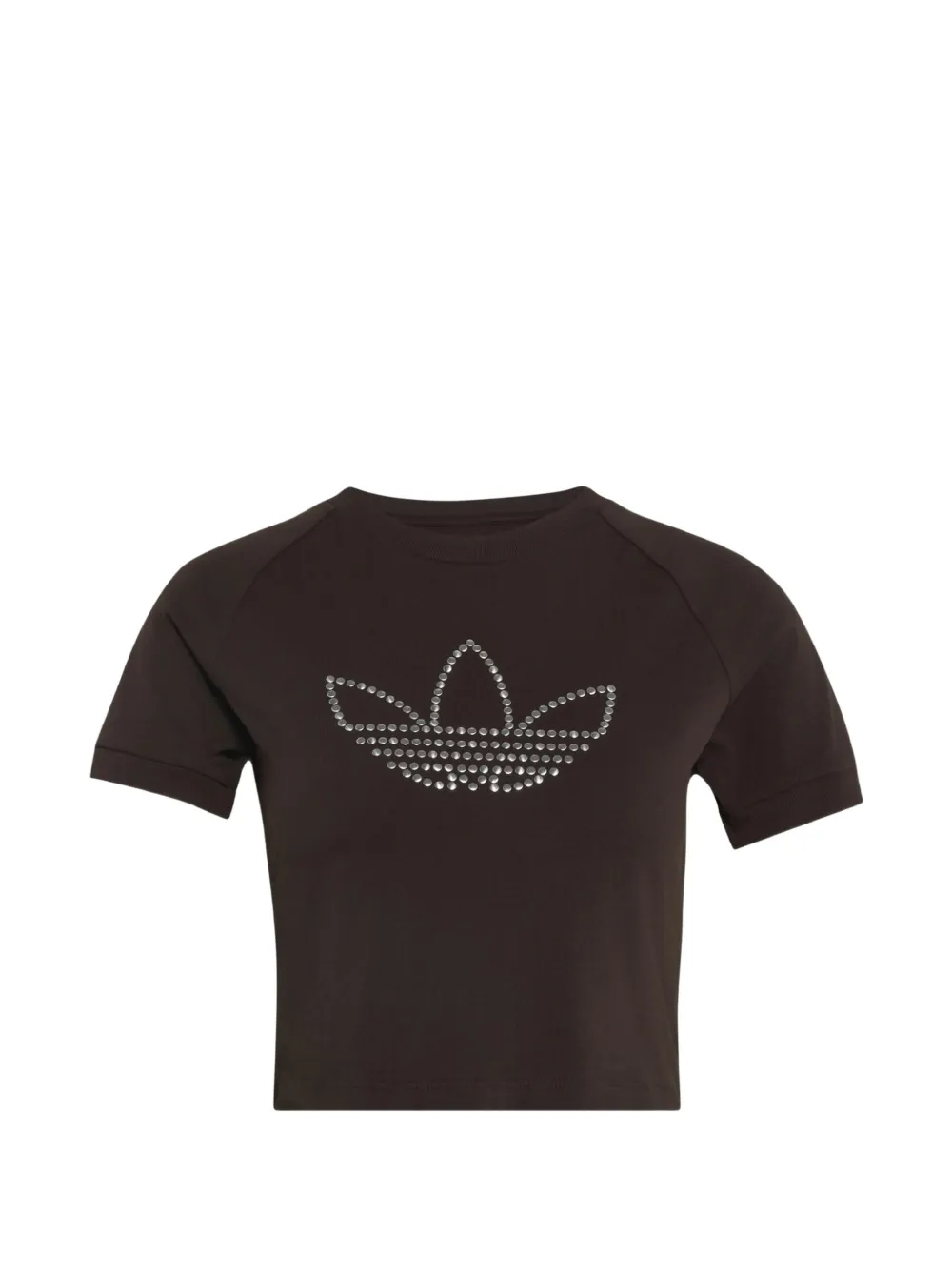 adidas Trefoil-logo rhinestone-embellished T-shirt - Marrone