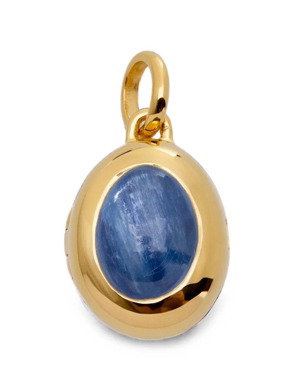 Monica Vinader September Birthstone Medaillon-Anhänger mit Kyanit - Gold