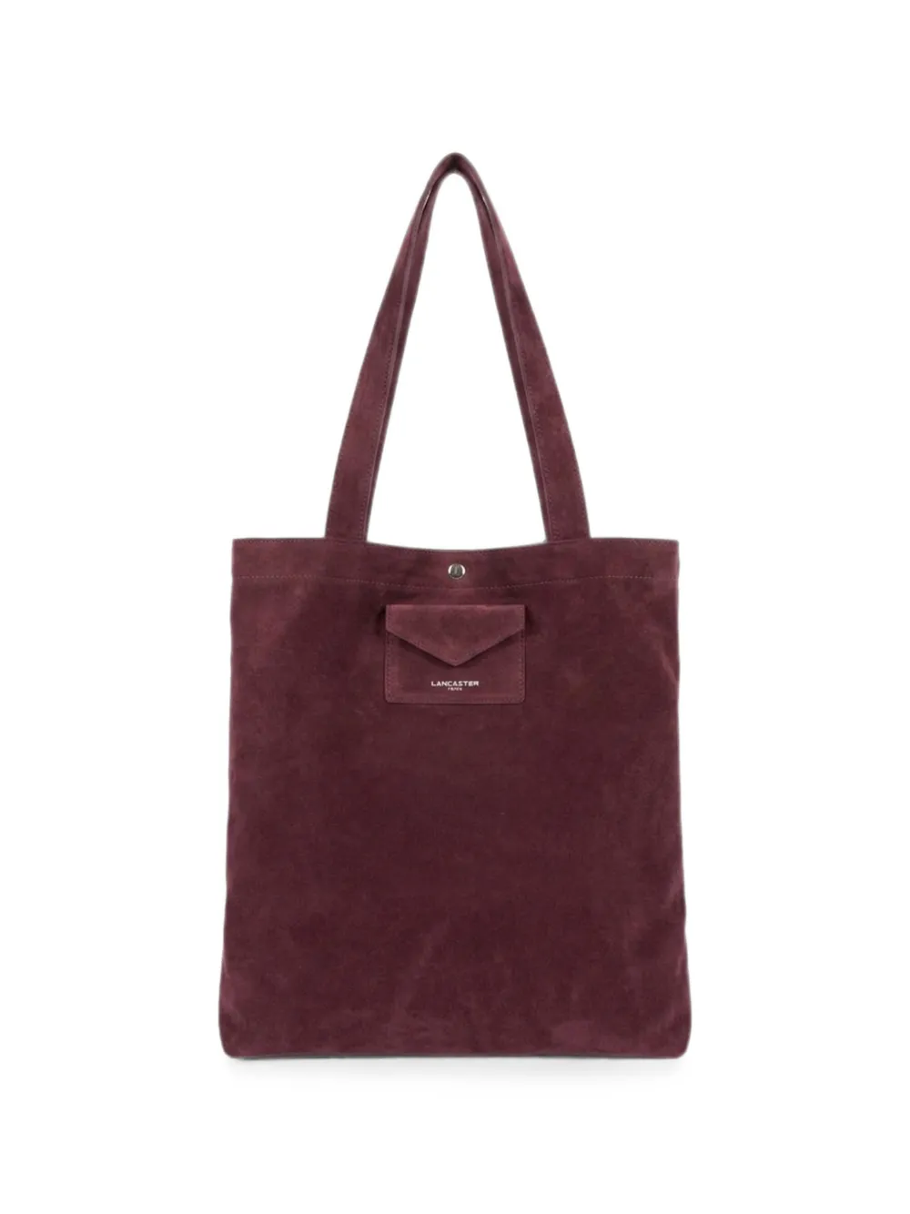 Lancaster Schultertasche mit Logo-Patch aus Wildleder - Rot