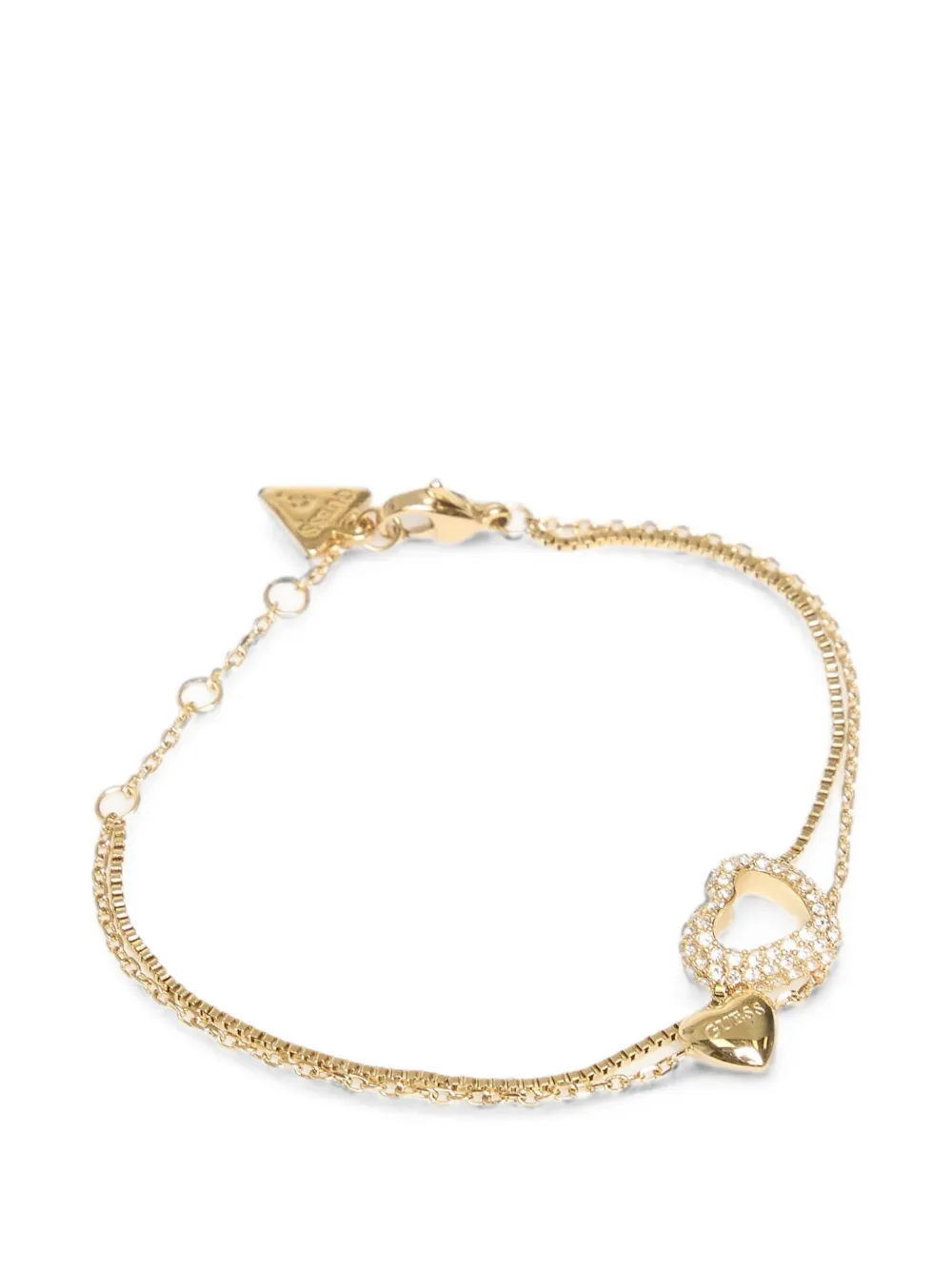 Guess Usa Crystal-embellished Heart Bracelet In Pattern