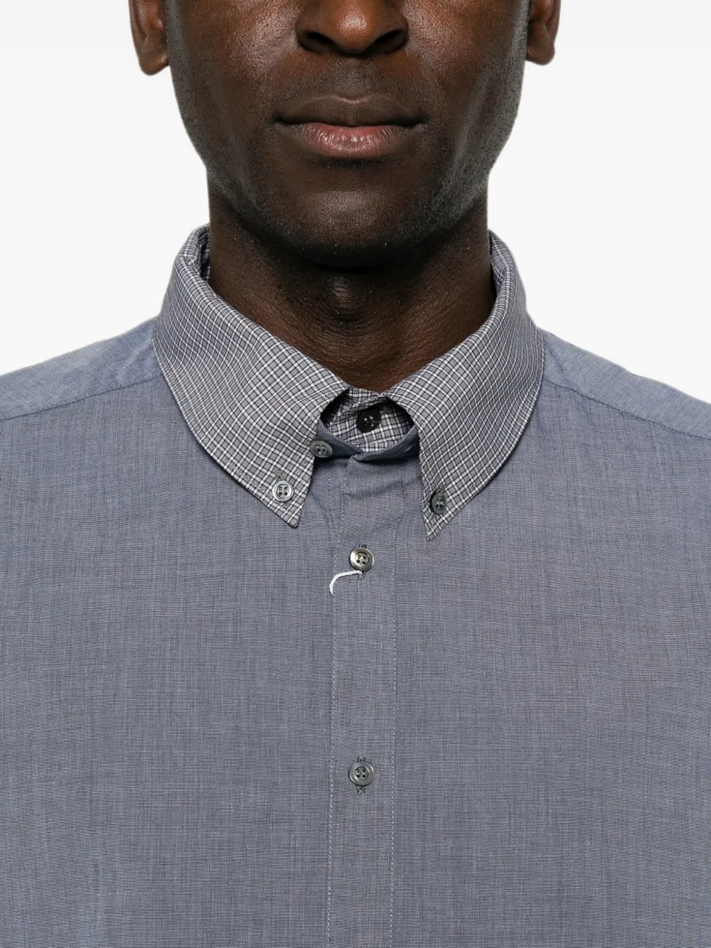 Maison Margiela panelled layered-effect shirt Blauw