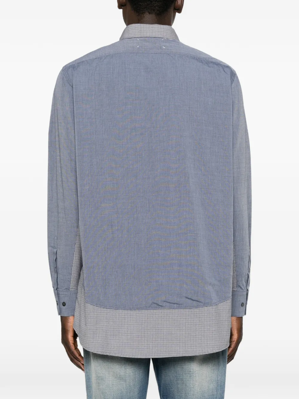 Maison Margiela panelled layered-effect shirt Blauw