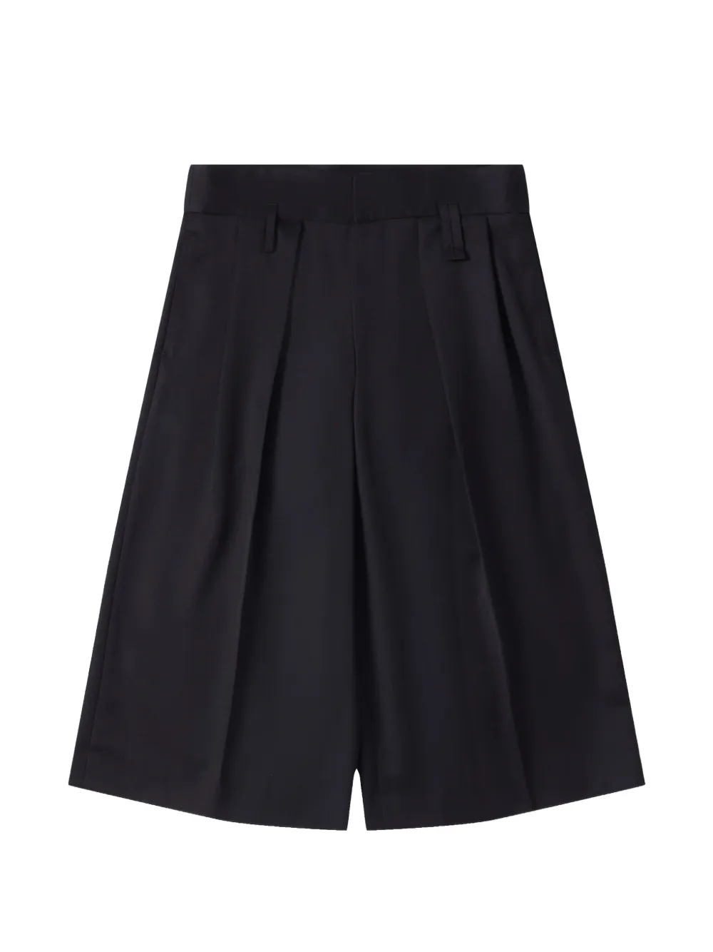 Simone Rocha peeling-waist wide-leg pleated shorts - Nero