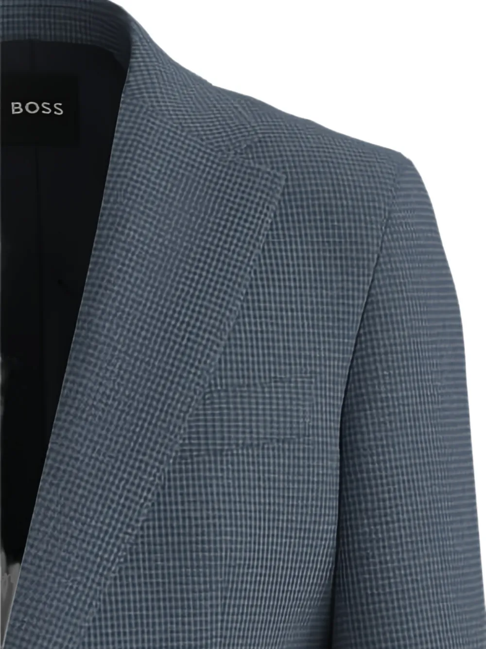 BOSS Blazer met gekerfde revers en micropatroon Blauw