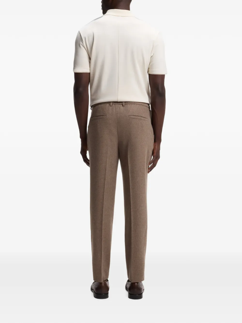 BOSS Broek met trekkoordtaille en toelopende pijpen Bruin