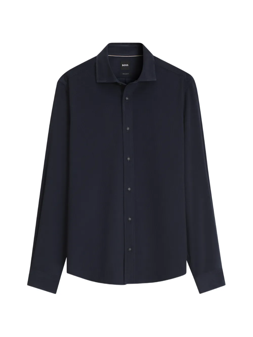 BOSS regular-fit shirt in cotton baby corduroy - Blau