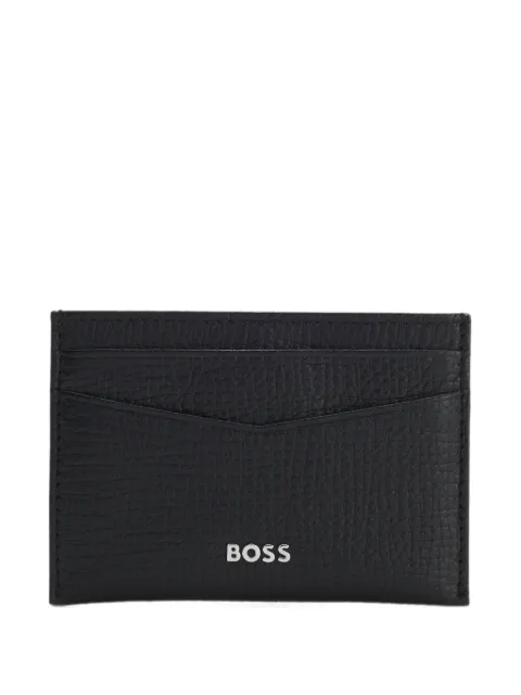 BOSS Porta-cartões Derwil de couro com placa de logo