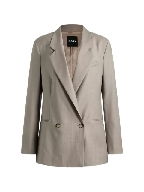 BOSS Blazer de lã virgem italiana com stretch