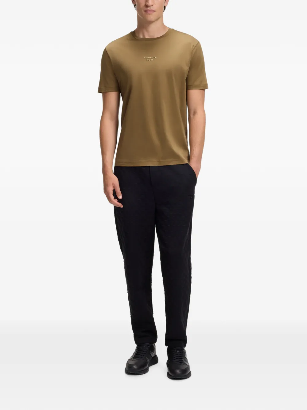 BOSS x Porsche gemerceriseerd katoenen T-shirt met glanzend logo Groen