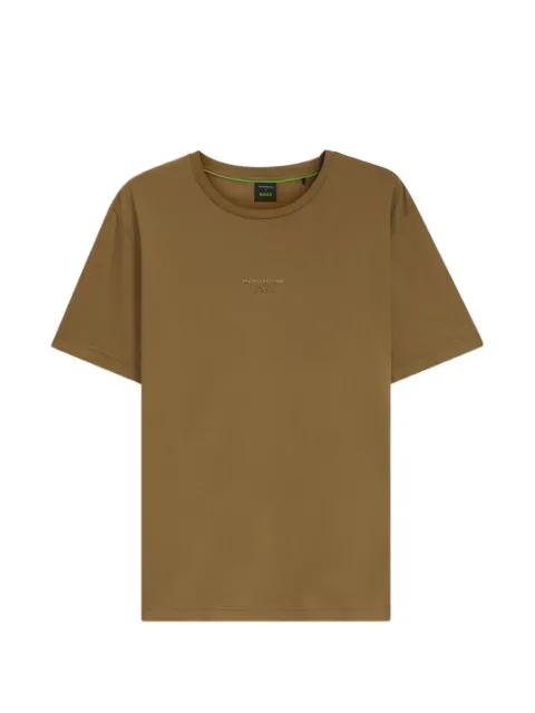 BOSS mercerized-cotton T-shirt with glossy logo