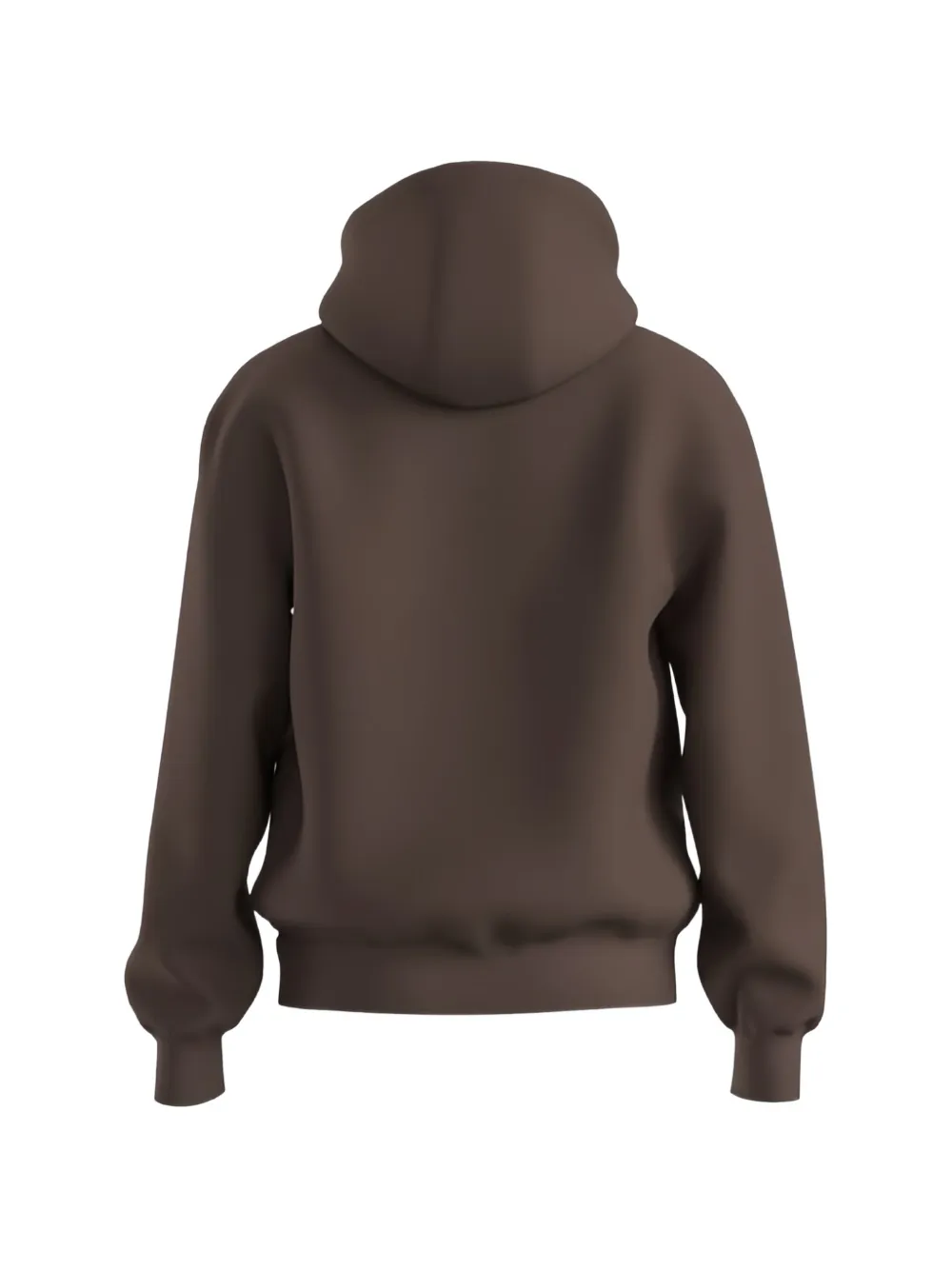 HUGO katoenen badstof hoodie met rits en logo-print Bruin