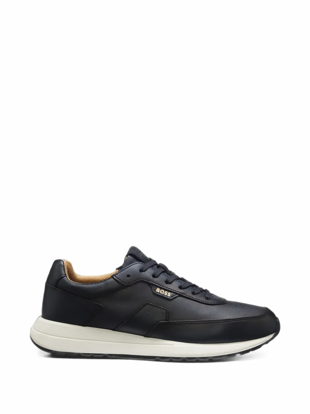 BOSS brushed-leather sneakers with Eva-rubber sole - Blau