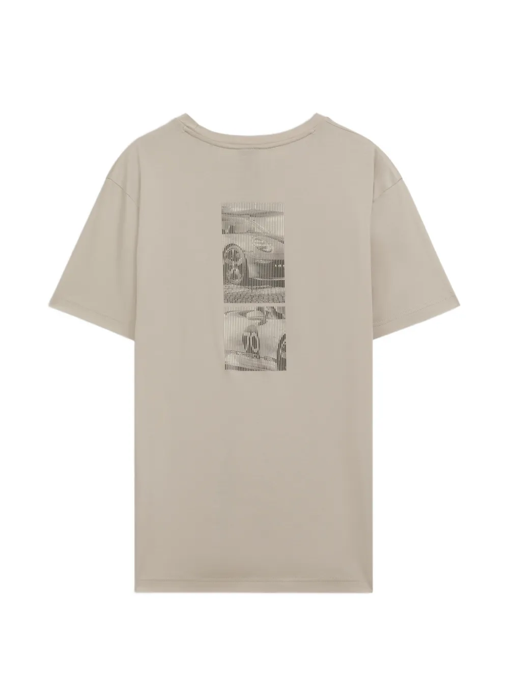 BOSS x Porsche mercerized-cotton T-shirt with glossy logo Beige