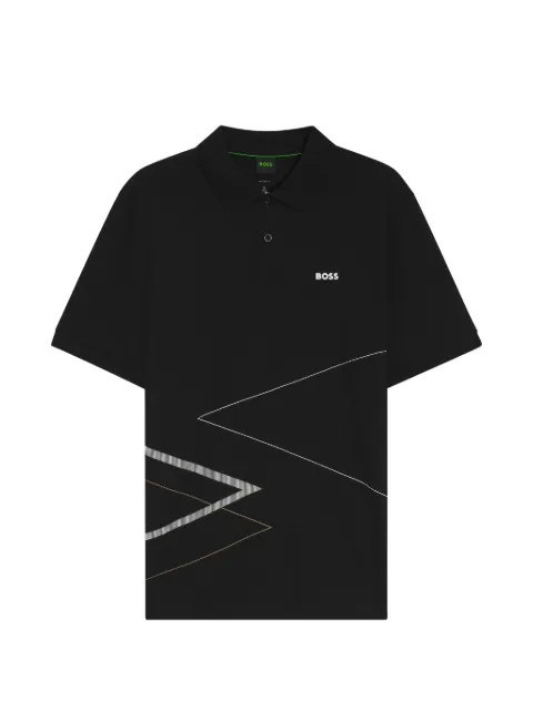 BOSS pima cotton polo shirt with placed print