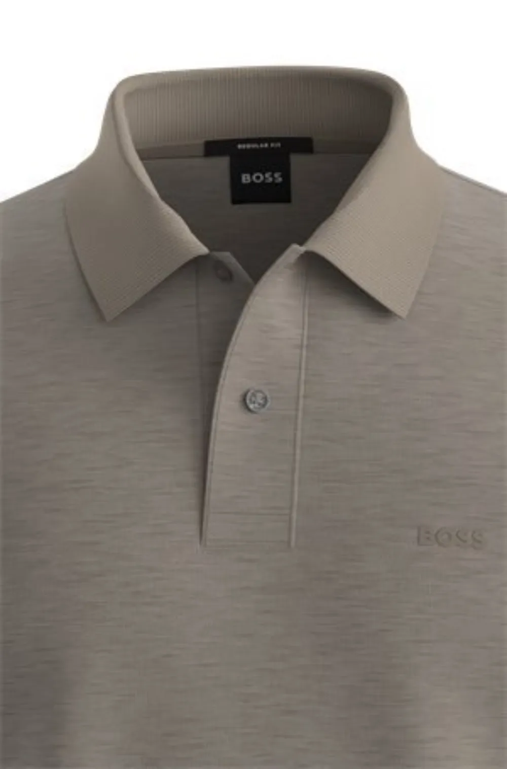 BOSS Pallas katoenen piqué poloshirt met geborduurd logo Beige