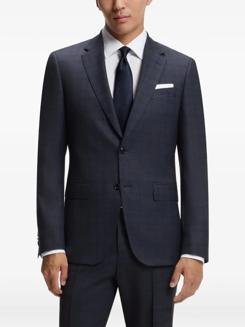 BOSS Completo a quadri in lana - Blu