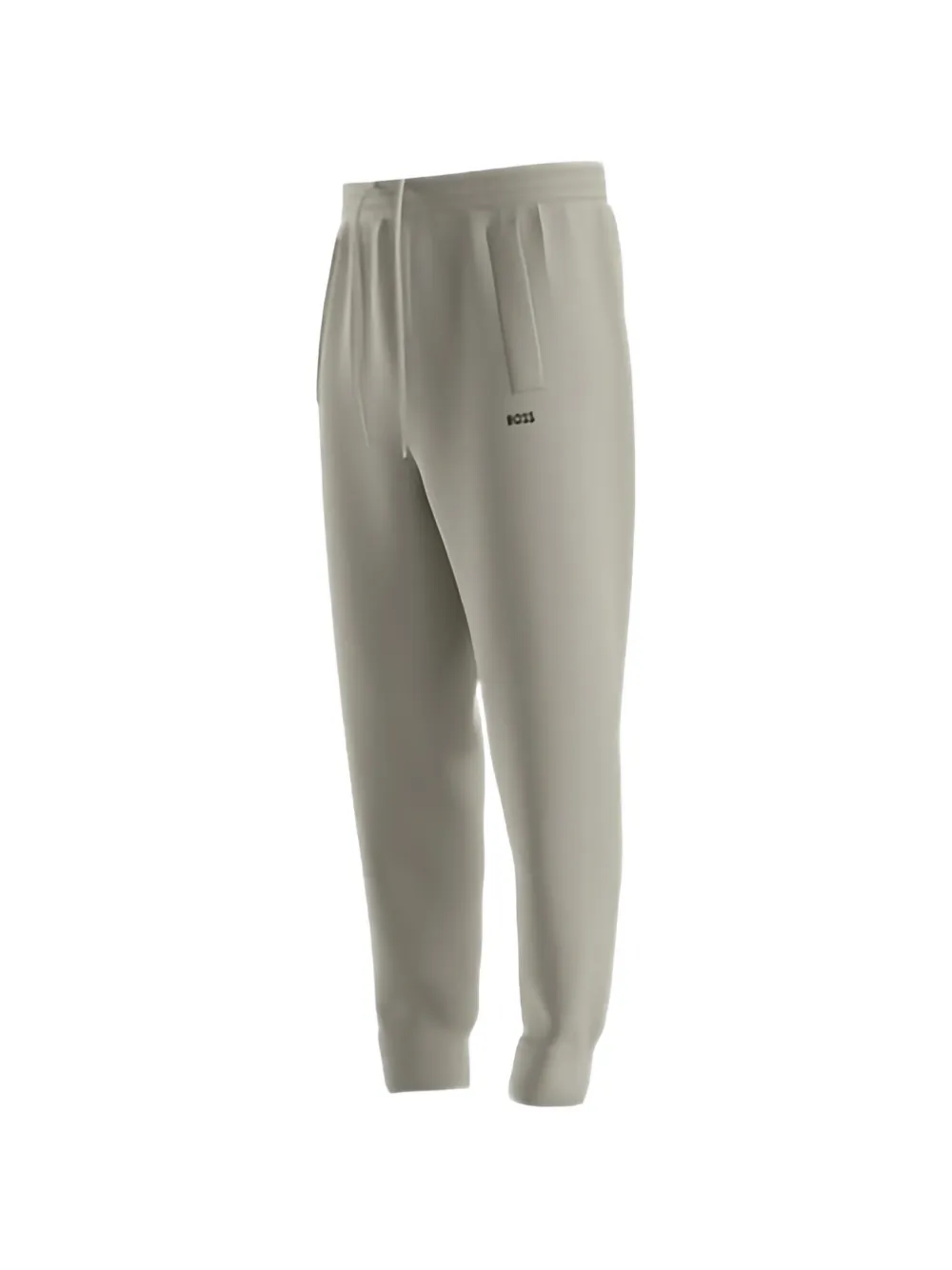 BOSS Joggingbroek van katoenblend met geborduurd logo Beige