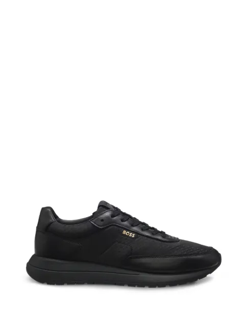 BOSS monogram sneakers with leather-trim and EVA rubber-sole