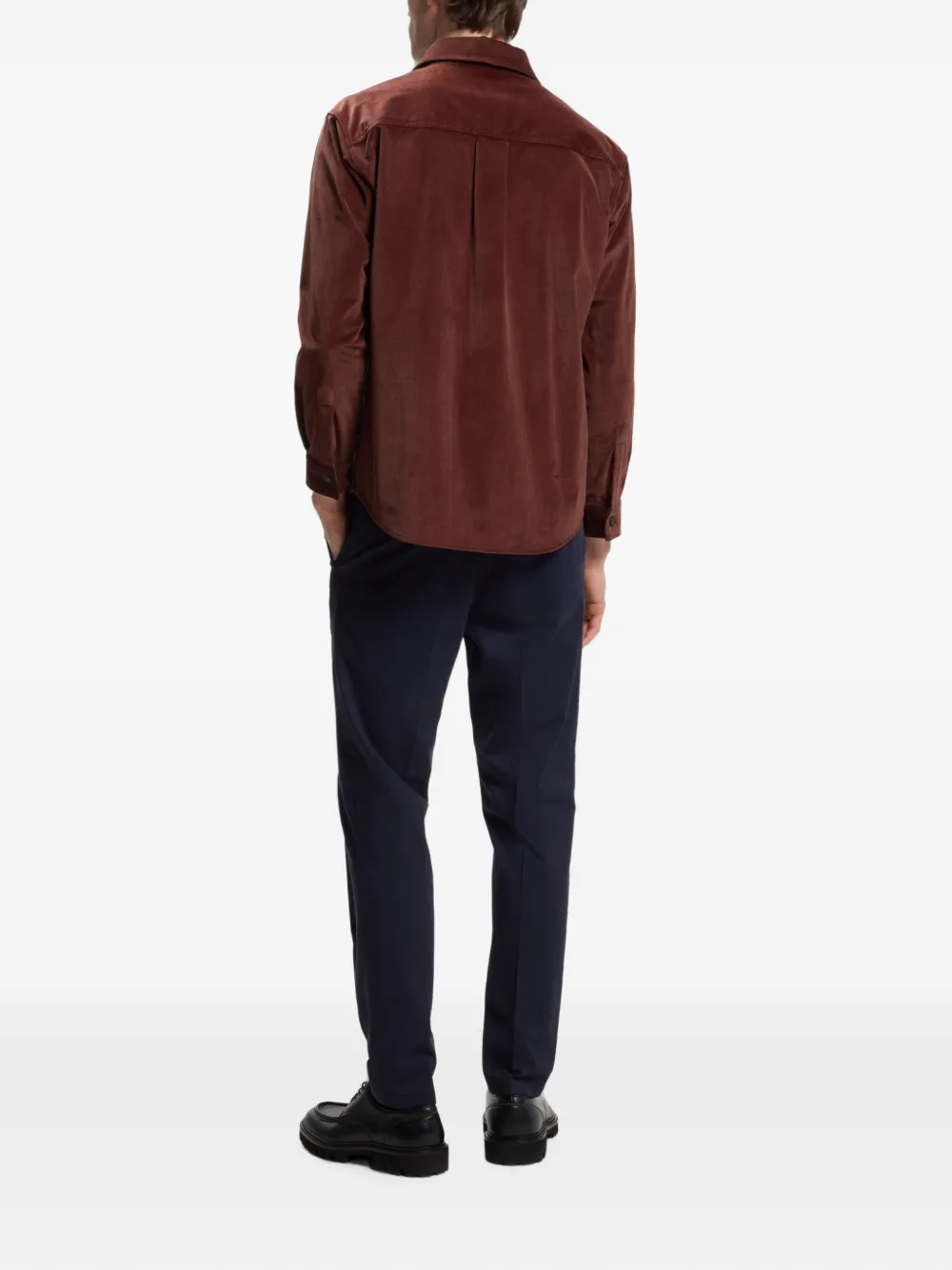 BOSS Ruimvallende blazer van stretch-katoen met micro-patroon Bruin
