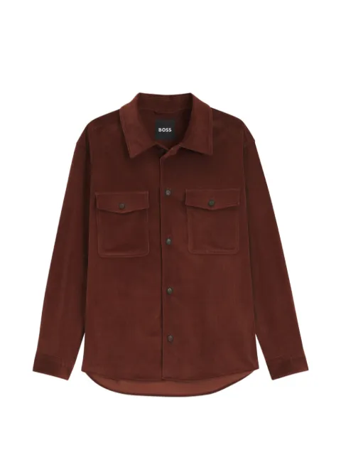 BOSS relaxed-fit blazer in micro-pattern stretch cotton