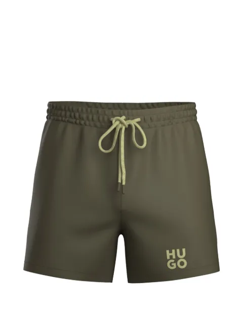 HUGO Bermuda de praia de secagem rápida com logo