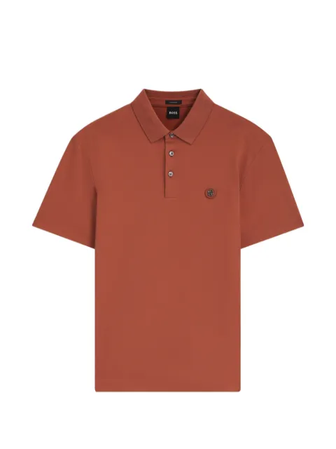 BOSS Camisa polo em algodão mercerizado com monograma B