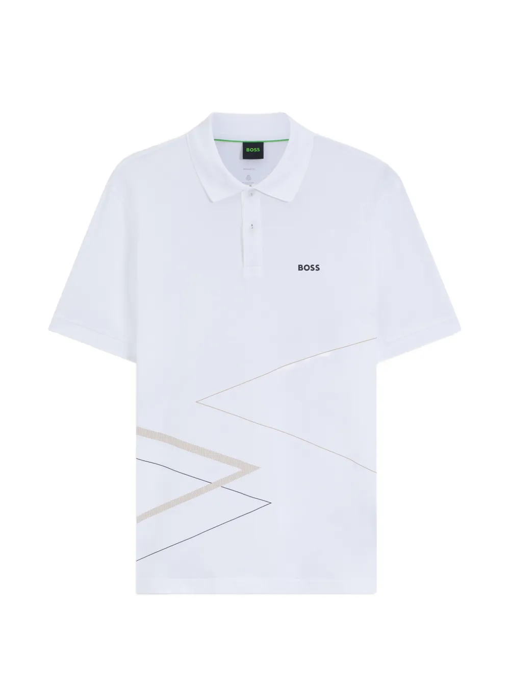 BOSS Polo in cotone Pima con stampa - Bianco