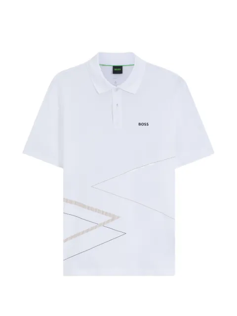 BOSS pima cotton polo shirt with placed print
