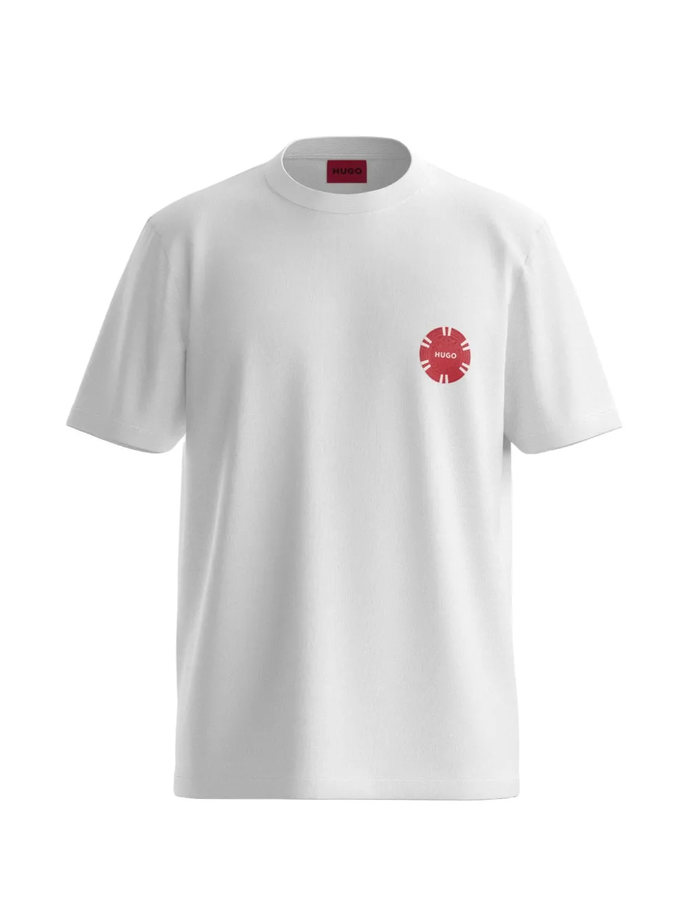 HUGO cotton-jersey T-shirt with poker-chip print - Bianco