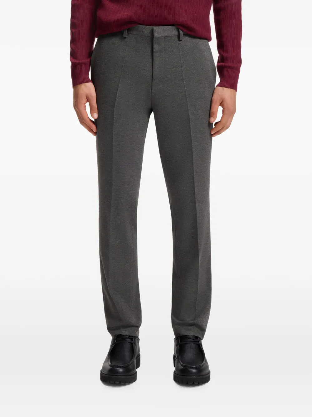 HUGO Gemêleerde extra slim-fit broek van stretch wol Grijs