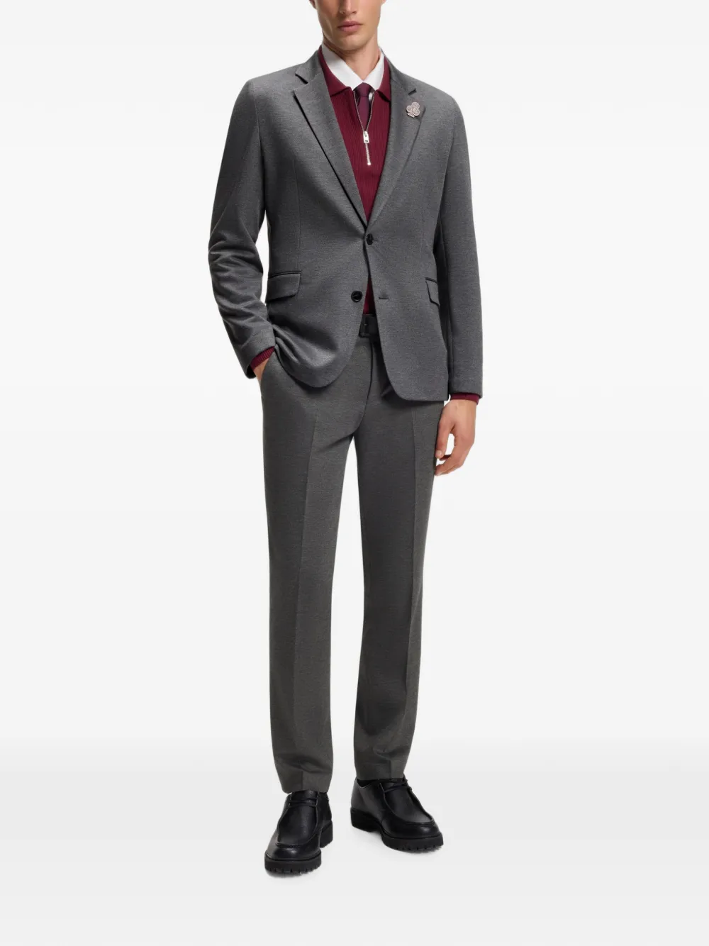 HUGO Gemêleerde extra slim-fit broek van stretch wol Grijs