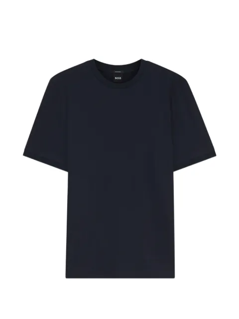 BOSS geometric-jacquard T-shirt in cotton
