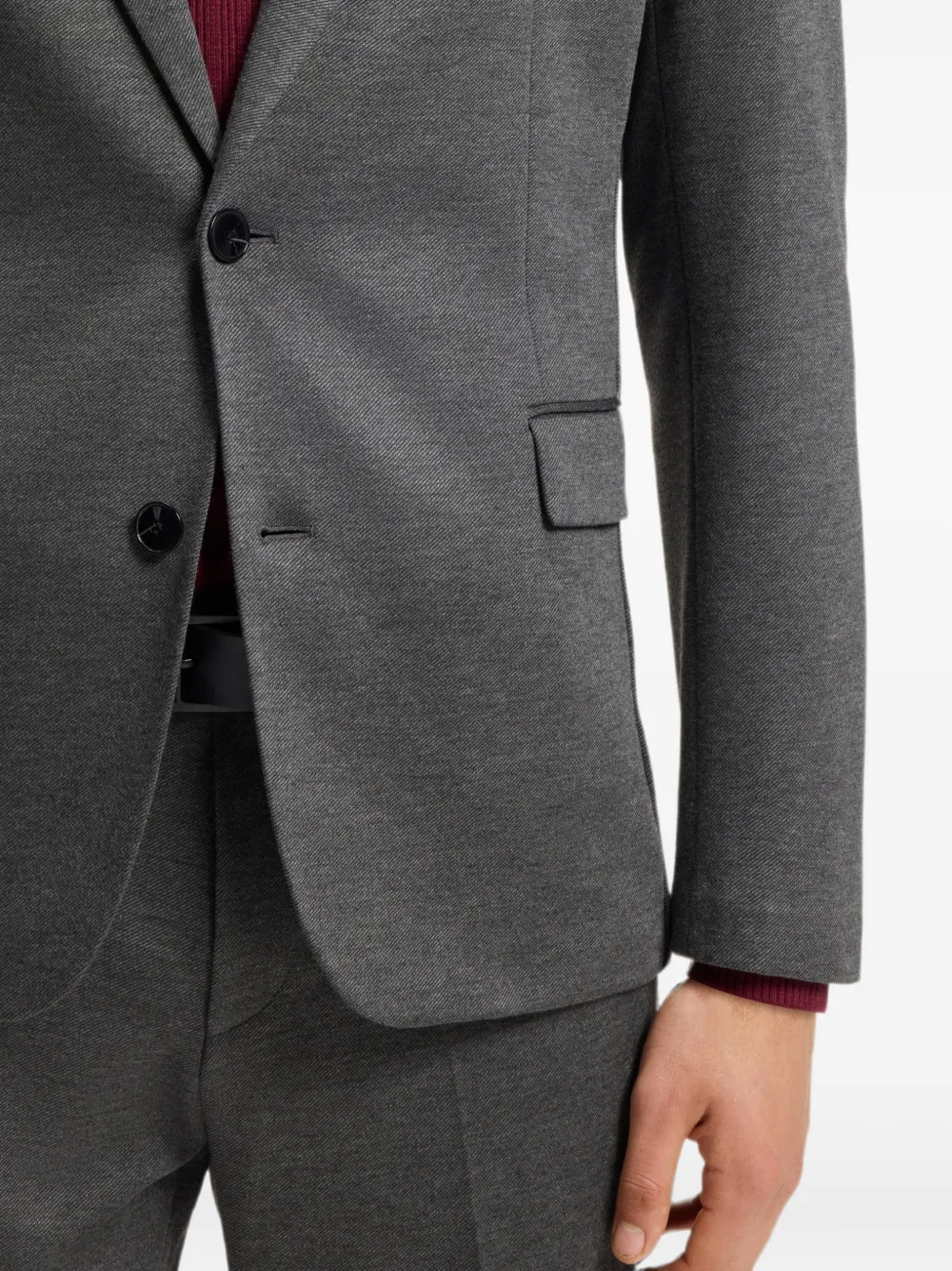 HUGO Extra slim-fit jack van gemêleerd stretch twill Grijs