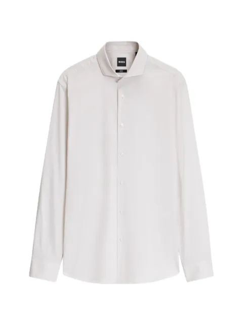 BOSS slim-fit shirt in structured stretch cotton