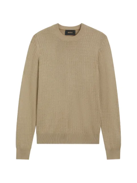 BOSS waffle-knit silk sweater
