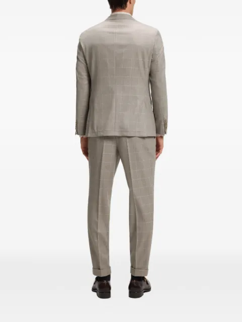 BOSS two-piece slim-fit suit in checked Italian wool