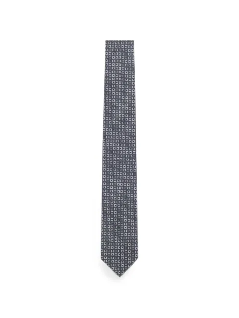 BOSS Gravata de seda com padronagem geométrica