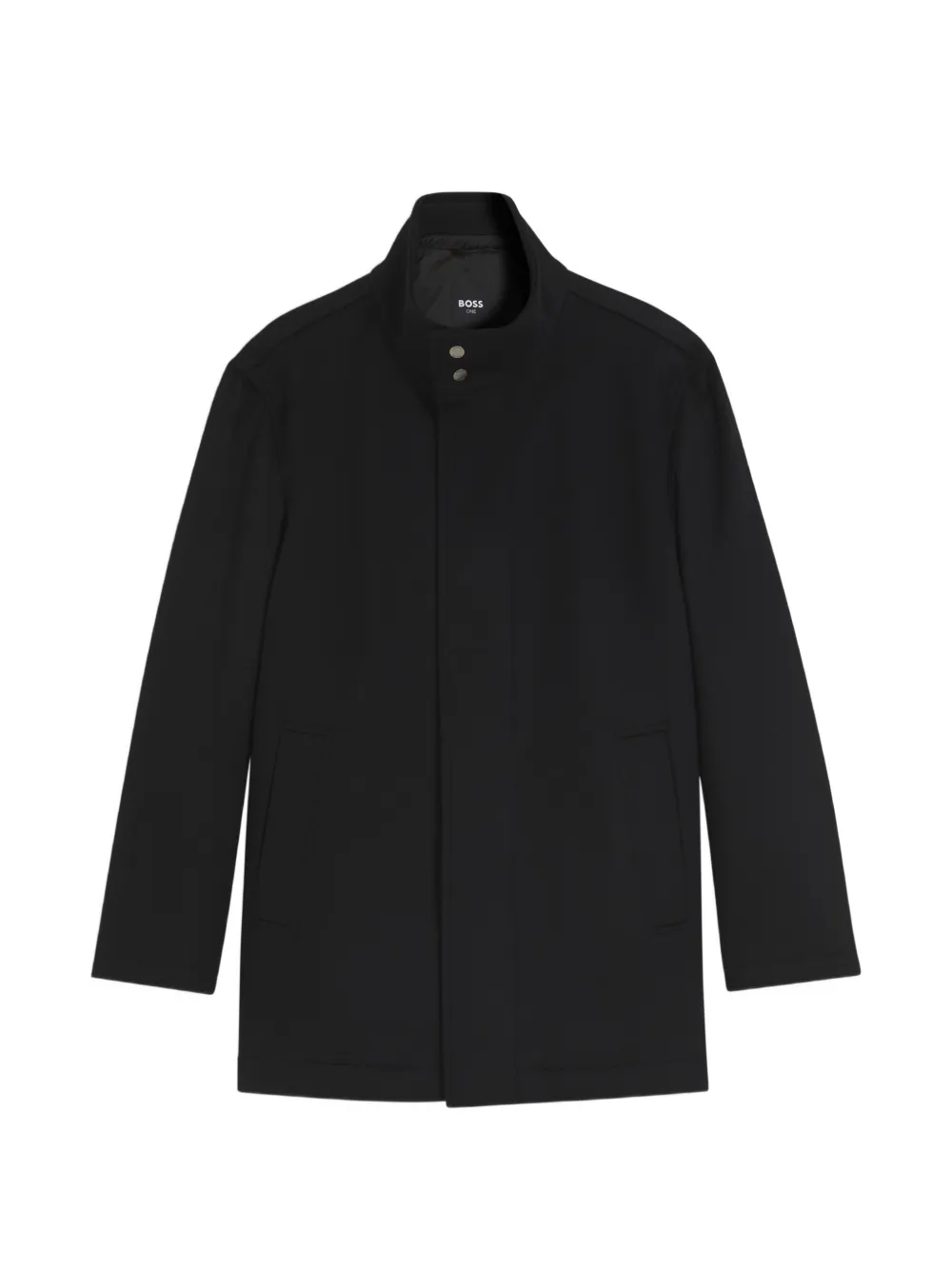 BOSS formal coat in Italian fabric with a stand collar