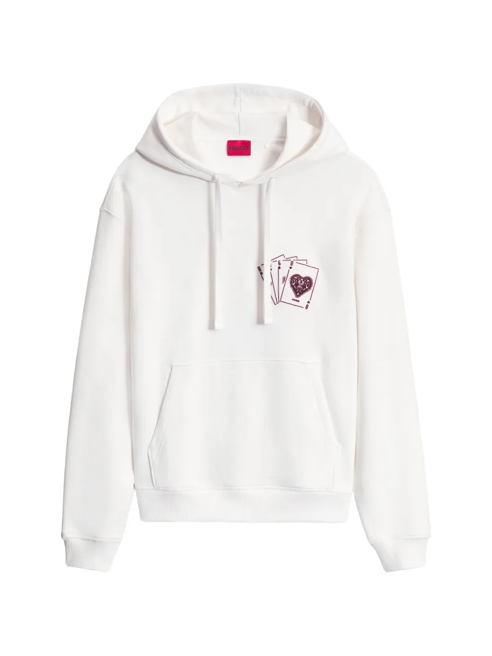 HUGO graphic-print cotton hoodie in a relaxed fit Beige