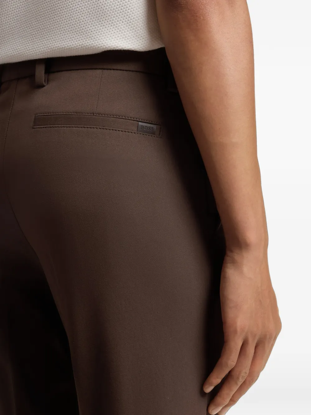 BOSS Slim-fit stretch broek Bruin