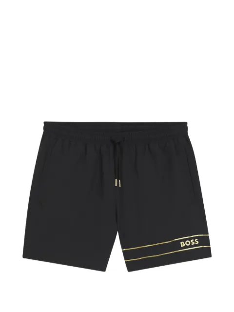 BOSS swim shorts with foil-print logo