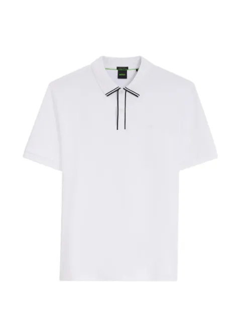 BOSS Camisa polo com acabamento de listras