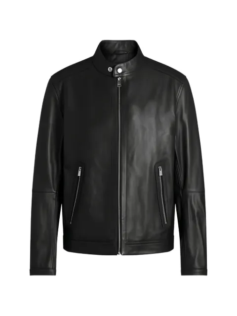 BOSS chaqueta H-Mansell5 de piel con cremallera