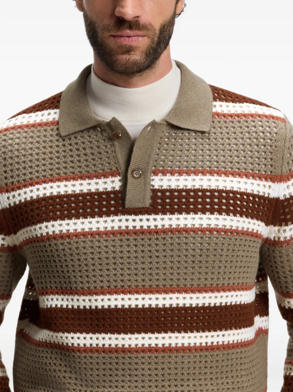 BOSS relaxed-fit rugby sweater in a wool blend Beige