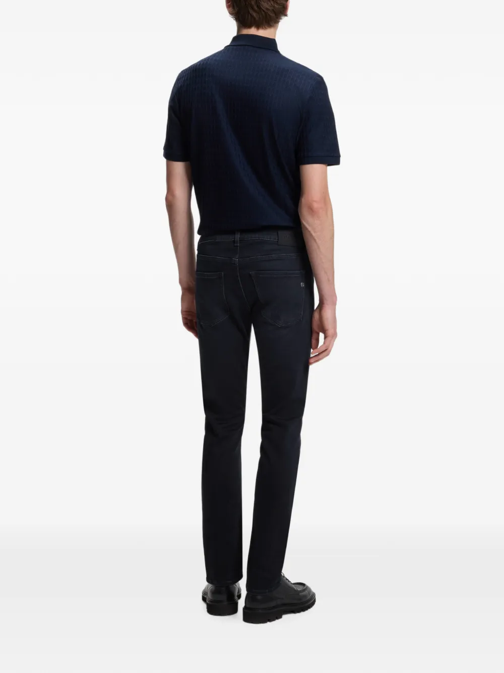 BOSS Delaware slim-fit jeans van gebreid indigo stretch denim Blauw