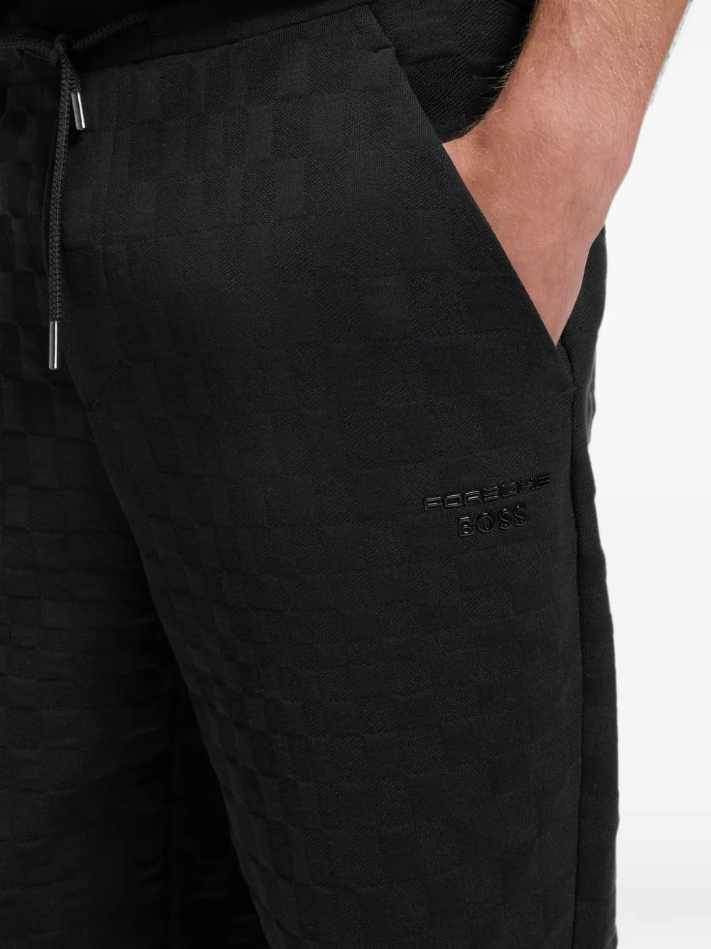 BOSS x Porsche trainingsbroek met pasha-patroon Zwart